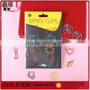 Professional factory gifts different kinds of shape paper clip with paper card