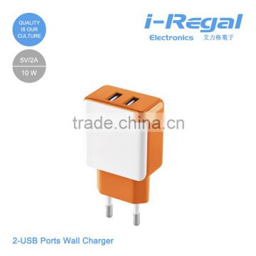 5v 2.1a USB mobile phone travel charger with CE Rohs approval Manufacture