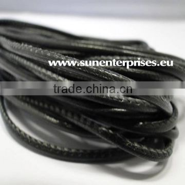 Real Nappa Leather Cords - plain style - Grey- 2.5mm