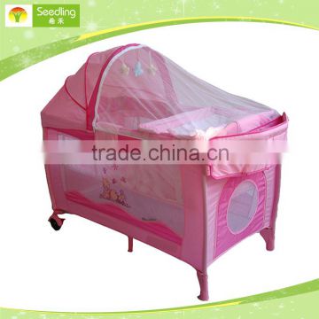 outdoor travel play yard pink baby child toddler play yard with Bassinet