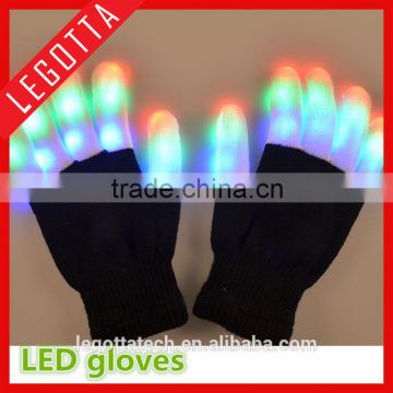 Party game inspiring removable led flashing finger light gloves glowing in the dark