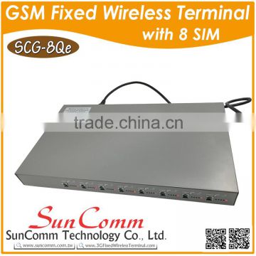 SCG-8Qe Quad Band 850/1900/900/1800Mhz GSM Fixed Wireless Terminal with 8SIM, 8ports FXS