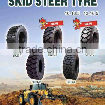 China used tyre wheel barrow tire skid steer tyre 10-16.5 12-16.5 15-19.5 11L-16