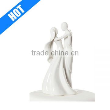 ceramic white color glazed wedding topper for sale