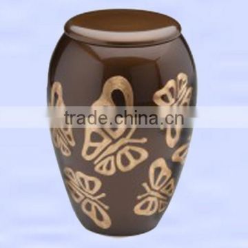 Browny Butterflies designed Cremation Urn, Beautiful Brass Urn