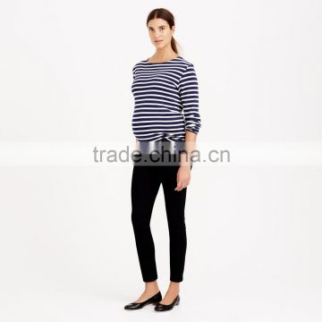 striped long sleeves maternity tops