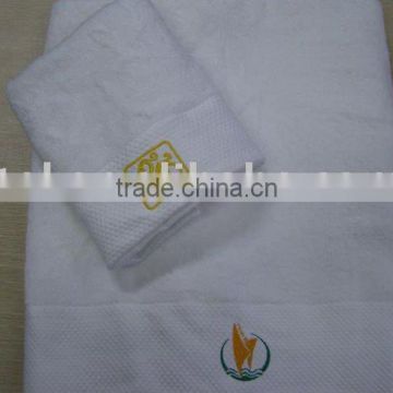 Custom logo hotel dobby border towels