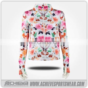 100% Polyester Zipper up Plus Size Yoga Jacket For Women / Women's oversized Active Jacket