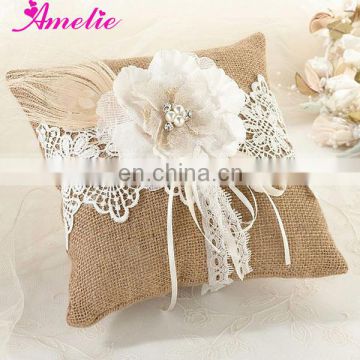Floral Design Elegance Wedding Ring Pillow