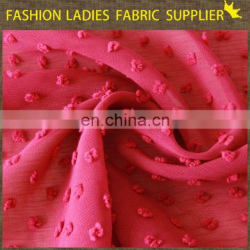 CHIFFON dot 2014 new design 100% polyester 70D solid chiffon dot fabric for girls