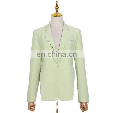 TWOTWINSTYLE Blazer Coats Female Sexy Backless Chain Blazer For Women Notched Collar Long Sleeve Casual