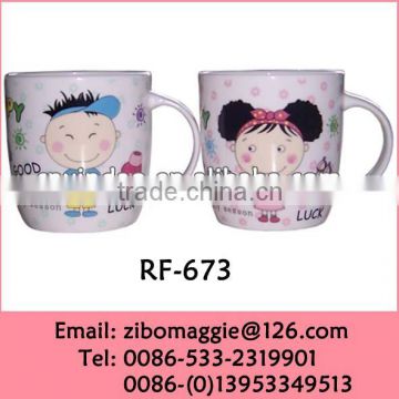 Hot Sale Porcelain Custom Milk Drinking Mug with Belly Shape Made in Zibo Not Double Wall Mug