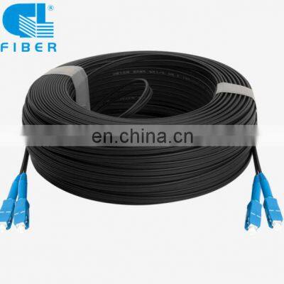 SC UPC Simplex FTTH Fiber Optic Drop Cable Patch Cord 50M Indoor Outdoor Drop Cable