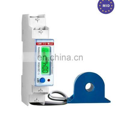 EM115-Mod 230V AC 100A/0.33V single phase energy meter CT RS485 Modbus Current transformer