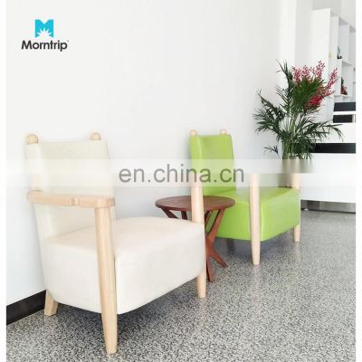 Durable Relax China Manufacturer Wooden Frame Multi Color Waterproof Easy to Clean PU Leather Single Sofa for the elderly Use