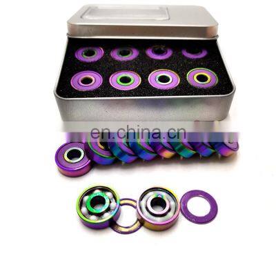 ZRO2 ball Hybrid ceramic bearing 627 Size 7*22*7mm 8pcs a box Colorful Skateboard bearing 627 2rs