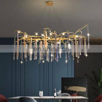 modern luxury glass crystal hotel lobby lighting fixtures chandelier for home
