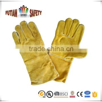 FTSAFETY EN402 certified Cow split leather safety gloves for BBQ