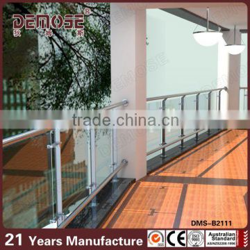 indoor glass railing/balustrade/stainless steel handrail