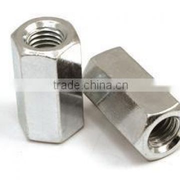 DIN6334 ZP Carbon steel hex coupling long nut (M6-M36)