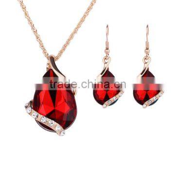 Wholesale Latest Design Fashion Necklaces Women Luxury Statement Diamond Jewelry Set SKJT0562