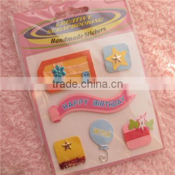 3D sticker craft, 3d handmade sticker with different shapes & colors
