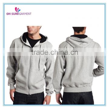 100% cotton french terry marl grey hoodie for men