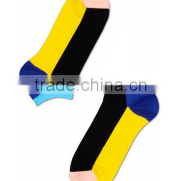 China Socks Manufacturer Custom Unisex Men's Women's Combed Cotton Five Colour Fluorescein Yellow Low Cut Ankle Socks