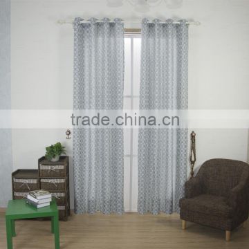2016 new arrival curved shape 100% Polyester Linen Like Jacquard Window Curtain fabric