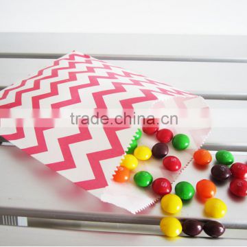 Red and white Chevron paper treat favor bags for Candy Buffet