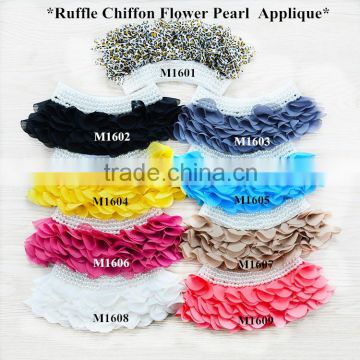 Hot sale colourful collar for wedding, unique pearls collar flower dressness