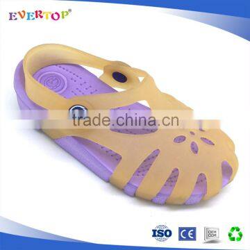 China manufacture lovely half -transparent girl fashion sandal clog