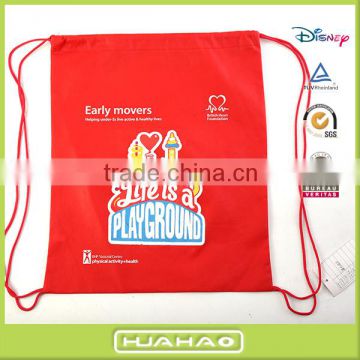 promotional non woven school backpack drawstring bag