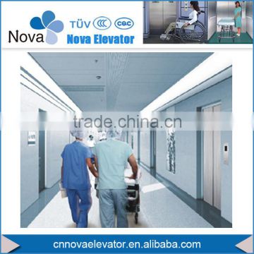 1.0m/s 1600kg Hospital Bed Elevators with Small Machine Room, Patient Lifts