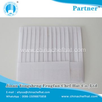 80g special white non woven flat top cook cap disposable chef hat