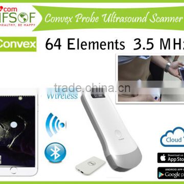 Smart Utrasound Scanner, Wireless WiFi, Convex Probe Type for Obstetrics, 3.5MHz / R40 / 64 Elements, SIFULTRAS-5.1