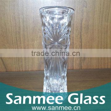 New Design Crystal Embossed Decorative Glass Vase