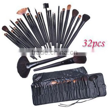 Professional Makeup Brush Set 32 PCS Cosmetic Facial Make up Brush Kit Wool Makeup Brushes Tools Set with Black Leather Case