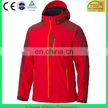 2015 Men's Non-removable Hooded Dark/Light Red Softshell Jacket(6 Years Alibaba Experience)