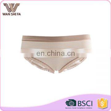 Comforable stripe pattern push up thin women cute nylon brief underwear