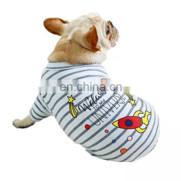 Spring autumn dog clothing striped french bulldog t shirt