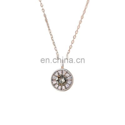 Fashion Women Accessories Jewelry Wholesale 925 Sterling Silver Eye Pendant Crystal Necklaces
