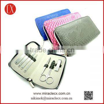 New style snake pattern manicure bag manicure sets with clutch bag