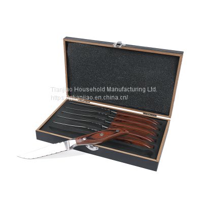 Steak Knife Set 3cr13 Stainless Steel Premium Serrated Steak Knives with Pakkawood Handle