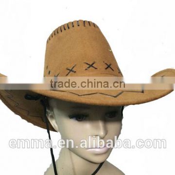 Fashion design free crochet cowboy hat adults high quality party hat wholesale HT2100