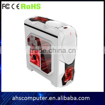Crystal panel and fan design gaming strength structure horizontal computer case