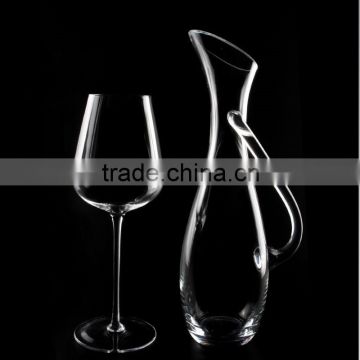 Sodalime lead crystal high quality 5 star hotel wine decanter aerator set with handle