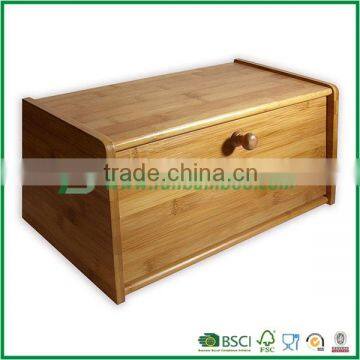 Bamboo bread box with easy-open hinge