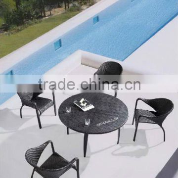Rattan furniture dining chair and table alluminum