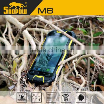 snopow M8 IP68 waterproof quad core walkie talkie 5km android 4.4 NFC wireless charger 4.5 inches rugged phone